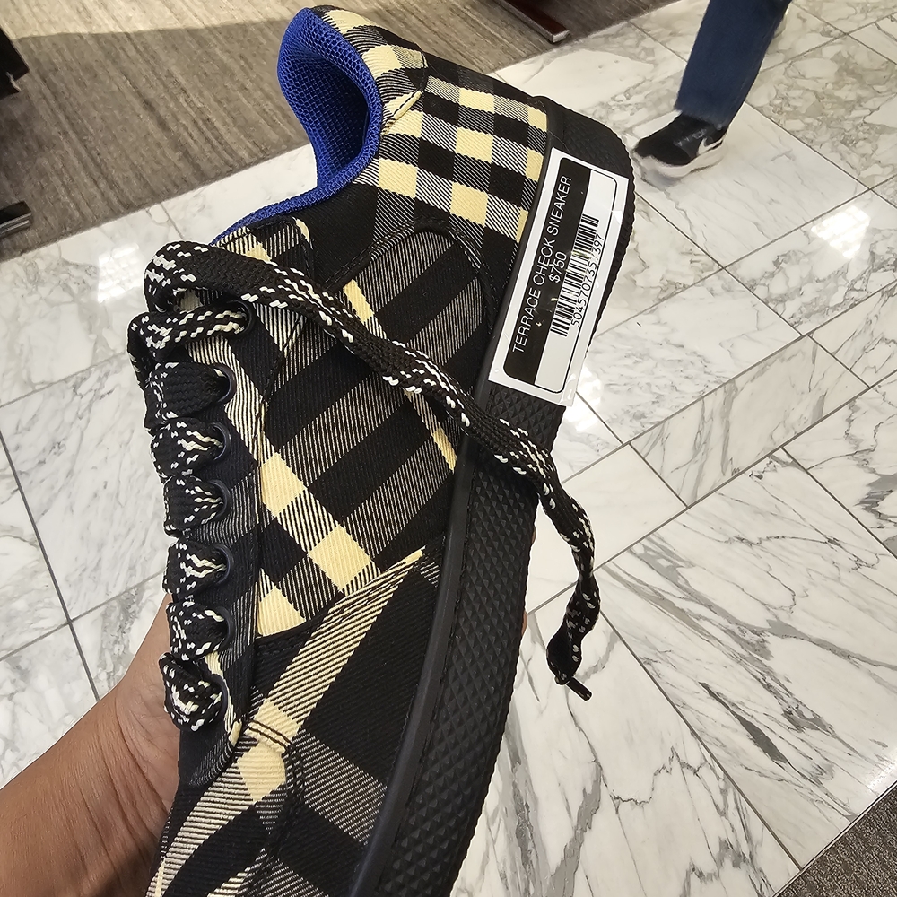 Burberry Black and Cream Checkered Sneakers - Picture 4 of 4